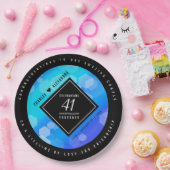 Elegante 41e Blauwe Topaas Huwelijksverjaardag Papieren Bordje (Feest)