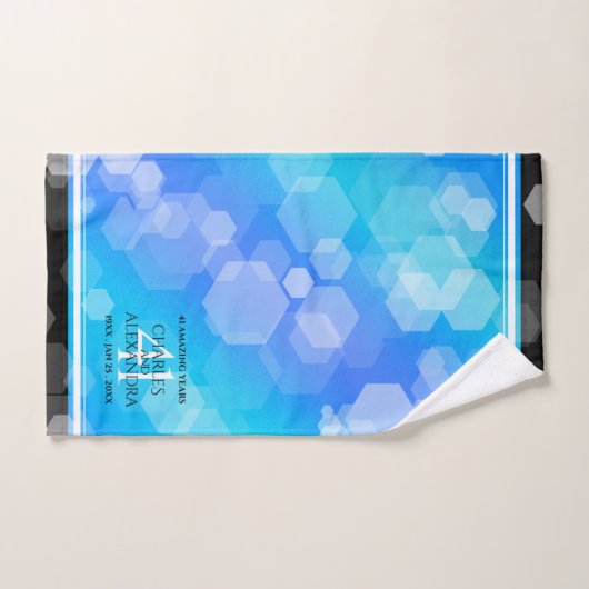 Elegante 41e Blauwe Topaz Huwelijksverjaardag Bad Handdoek (Handdoek)