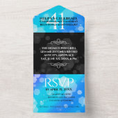 Elegante 41e bruiloft Blue Topaz bruiloftsjubileum All In One Uitnodiging (Binnen)