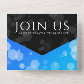 Elegante 41e bruiloft Blue Topaz bruiloftsjubileum All In One Uitnodiging (Achterkant)