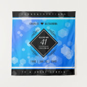 Elegante 41e bruiloft Blue Topaz jubileum Wandkleed (Voorkant)