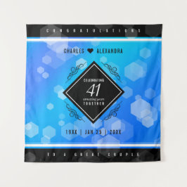 Elegante 41e bruiloft Blue Topaz jubileum Wandkleed