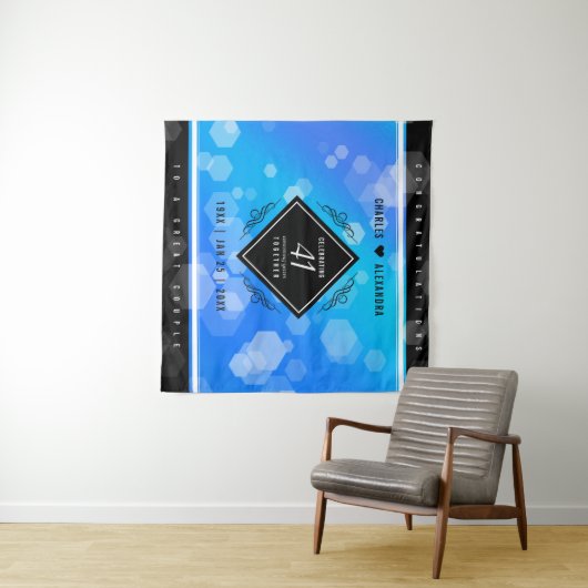 Elegante 41e bruiloft jubileum met blauwe topaas wandkleed (In Situ (horizontaal))