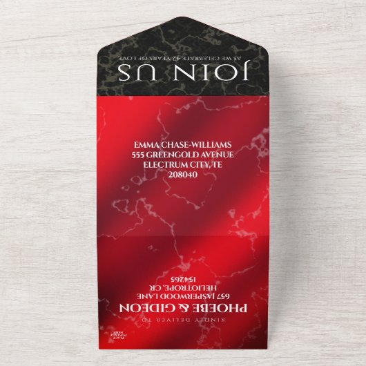 Elegante 42e Jubileum Huwelijksterugblik All In One Uitnodiging (Buitenkant)