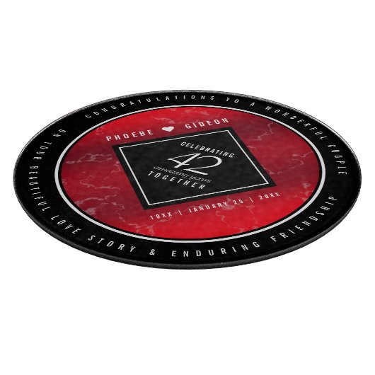 Elegante 42e trouwdag jaspis snijplank (Hoek)