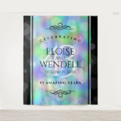 Elegante 43e Opaal Huwelijksjubileum Viering Wandkleed (Voorkant)