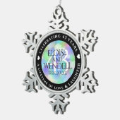 Elegante 43e Opal Huwelijksjubileum Viering Tin Sneeuwvlok Ornament (Rechts)