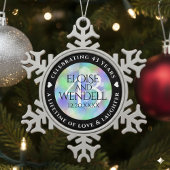 Elegante 43e Opal Huwelijksjubileum Viering Tin Sneeuwvlok Ornament