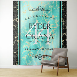 Elegante 44e Turquoise Huwelijksjubileum Wandkleed