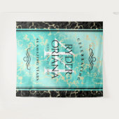 Elegante 44e turquoise huwelijksverjaardag wandkleed (Voorkant (horizontaal))