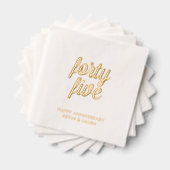 Elegante 45e bruiloft Jubileum Gold Foil servetten (Insitu (Gestapeld))