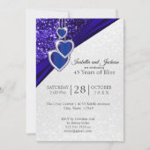 Elegante 45e of 65e Saffier Glitter Jubileum Kaart (Voorkant)
