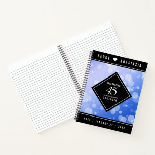 Elegante 45e saffier bruiloft jubileum notitieboek