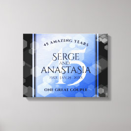 Elegante 45e saffier bruiloftjubileum canvas afdruk