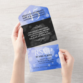 Elegante 45e saffieren huwelijksjubileum all in one uitnodiging