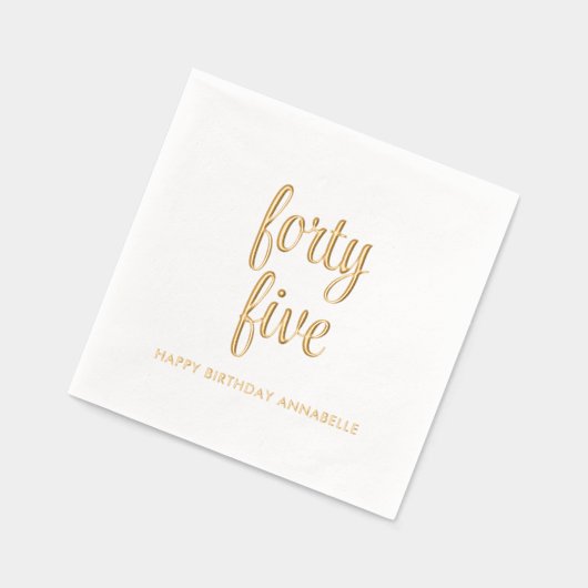 Elegante 45e verjaardag moderne gouden folie serve folie servetten (Links)