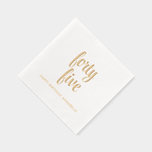 Elegante 45e verjaardag moderne gouden folie serve folie servetten (Rechts)