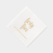 Elegante 45e verjaardag moderne gouden folie serve servetten (Rechts)