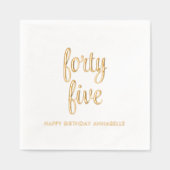 Elegante 45e verjaardag moderne gouden folie serve servetten (Voorkant)