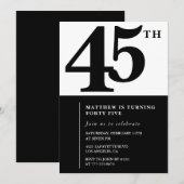 Elegante 45e verjaardag uitnodigingen Chic Simple (Voorkant / Achterkant)