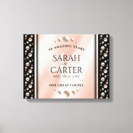 Elegante 46e Parelhuwelijk Verjaardagsviering Canvas Afdruk