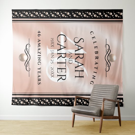 Elegante 46e Parelhuwelijksjubileumviering Wandkleed (In Situ (horizontaal))