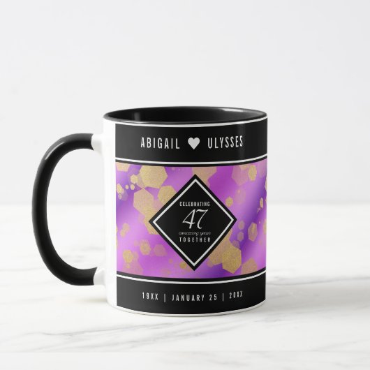 Elegante 47e Amethist Bruiloft Jubileum Mok (Links)