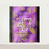 Elegante 47e Amethist Bruiloft Jubileum Wandkleed (Voorkant)