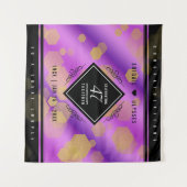 Elegante 47e Amethist Bruiloftdag Wandkleed (Voorkant (horizontaal))