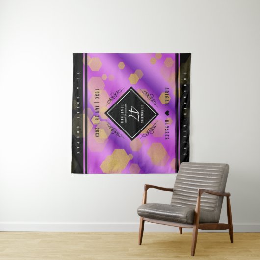 Elegante 47e Amethist Bruiloftdag Wandkleed (In Situ (horizontaal))