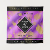 Elegante 47e Amethist Bruiloftdag Wandkleed (Voorkant)