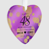 Elegante 48e Amethist Bruiloft Jubileum Ornament (voorkant)