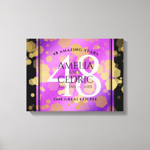 Elegante 48e Amethist Huwelijksjubileum Canvas Afdruk