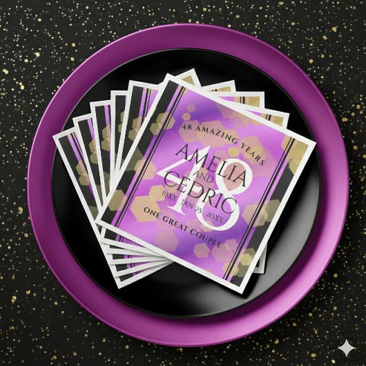 Elegante 48e Amethist Huwelijksjubileum Servet