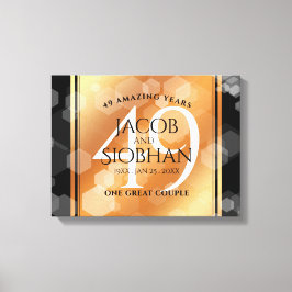 Elegante 49e koperen huwelijksjubileum canvas afdruk