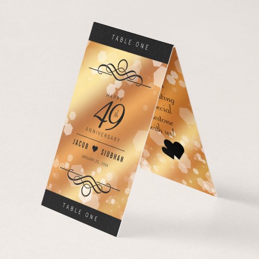 Elegante 49e koperen huwelijksjubileum kaart (Achterkant)