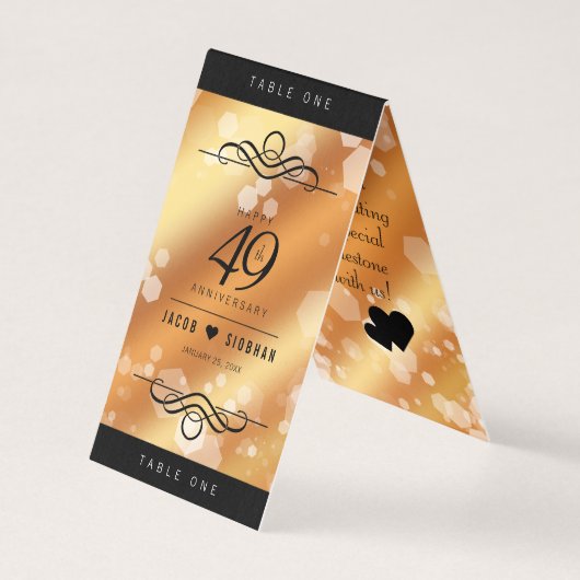 Elegante 49e koperen huwelijksjubileum kaart (Voorkant)