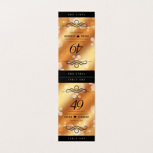 Elegante 49e koperen huwelijksjubileum kaart (Buitenkant ongevouwen)