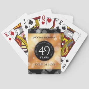Elegante 49e koperen huwelijksjubileum pokerkaarten