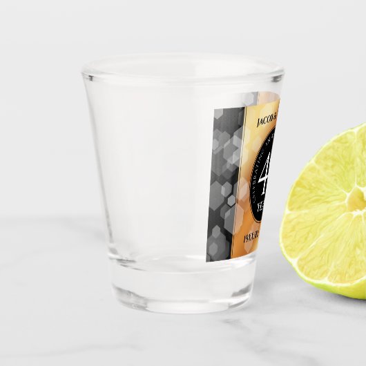 Elegante 49e koperen huwelijksjubileum shot glas (Links)