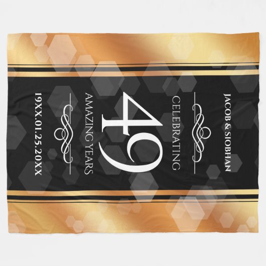 Elegante 49e koperen huwelijksverjaardag fleece deken (Voorkant (Horizontaal))