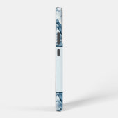 Elegante 4-foto Blauwe  Bloemen Samsung Galaxy Hoesje (Rechterkant)