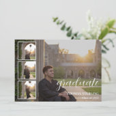Elegante 4-foto-collage afstudeeraankondiging aankondiging (Staand voorkant)
