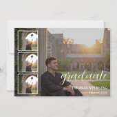 Elegante 4-foto-collage afstudeeraankondiging aankondiging (Voorkant)