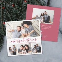 Elegante 4 Fotocollage Rood Wit Kerstmis