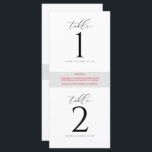 Elegante 4 inch Vierkante Bruiloft Tafel Nummers<br><div class="desc">Verhoog uw huwelijkstafels met onze Simple Elegant 4x4 Inch Square Table Number Kaarten. Deze prachtige kaarten zijn voorzien van een modern wervelend lettertype dat een vleugje verfijning toevoegt aan uw receptie. Gepersonaliseerd met de namen van het paar en de trouwdatum, worden ze een charmant aandenken van uw speciale dag. Deze...</div>
