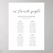 Elegante 4 Tafels Onze favoriete Mensen Zittabel Poster (Voorkant)