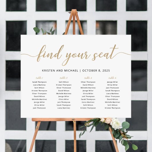 Elegante 4 Tafels Vind Je Plaats Zitplaatsindeling Poster