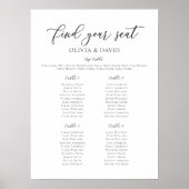 Elegante 4 tafels Vind uw zitplaatskaart Poster (Voorkant)