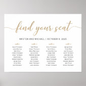 Elegante 4 tafels Vind uw zitplaatskaart Poster (Voorkant)
